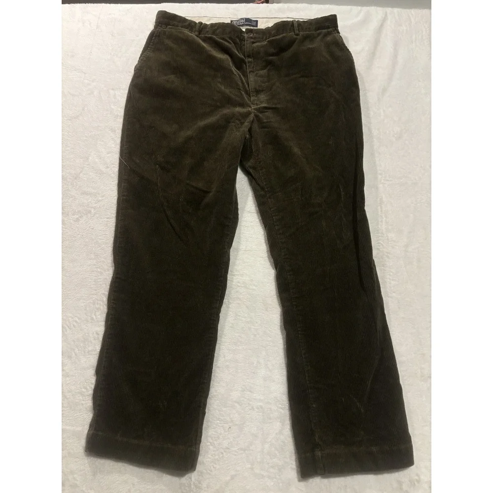 Vintage Polo Ralph Lauren Men's Corduroy Pants‎ Size 38x30 Green